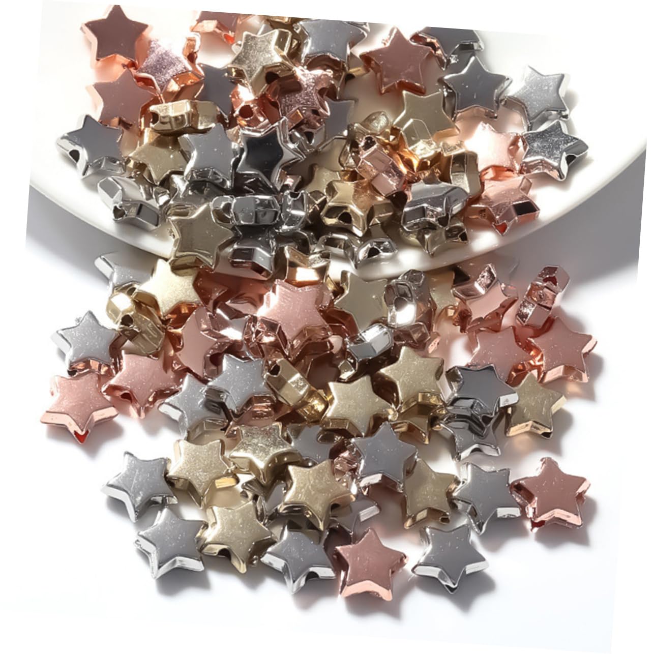 SHINEOFI 1200piezas Abalorios De Para y Pulseras Ccb Metalizado Por Paquete Para Manualidades De Joyería