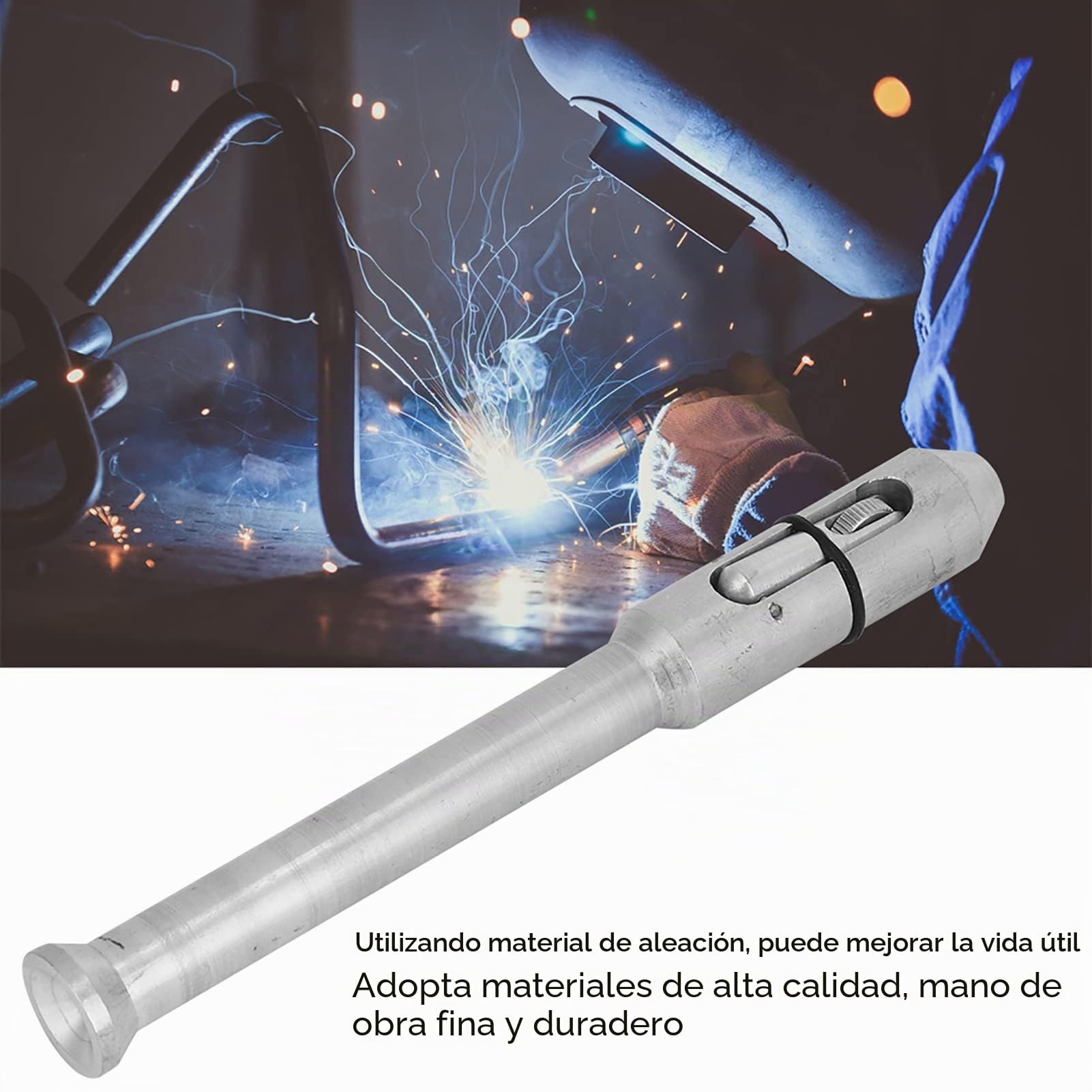 Pluma Soldadura TIG 1.0-3.2 mm, Soporte Varilla Soldadura Accesorios TIG, Alimentador Dedos para Equipo Soldadura, Herramienta Aleación Blanca Plateada, Accesorios para Varilla de Soldadura