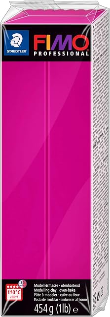 STAEDTLER 8041-210 ST FIMO profesjonalna modelina utwardzana w piekarniku (duży blok 454 g (1 lb)) kolor: czysta magenta