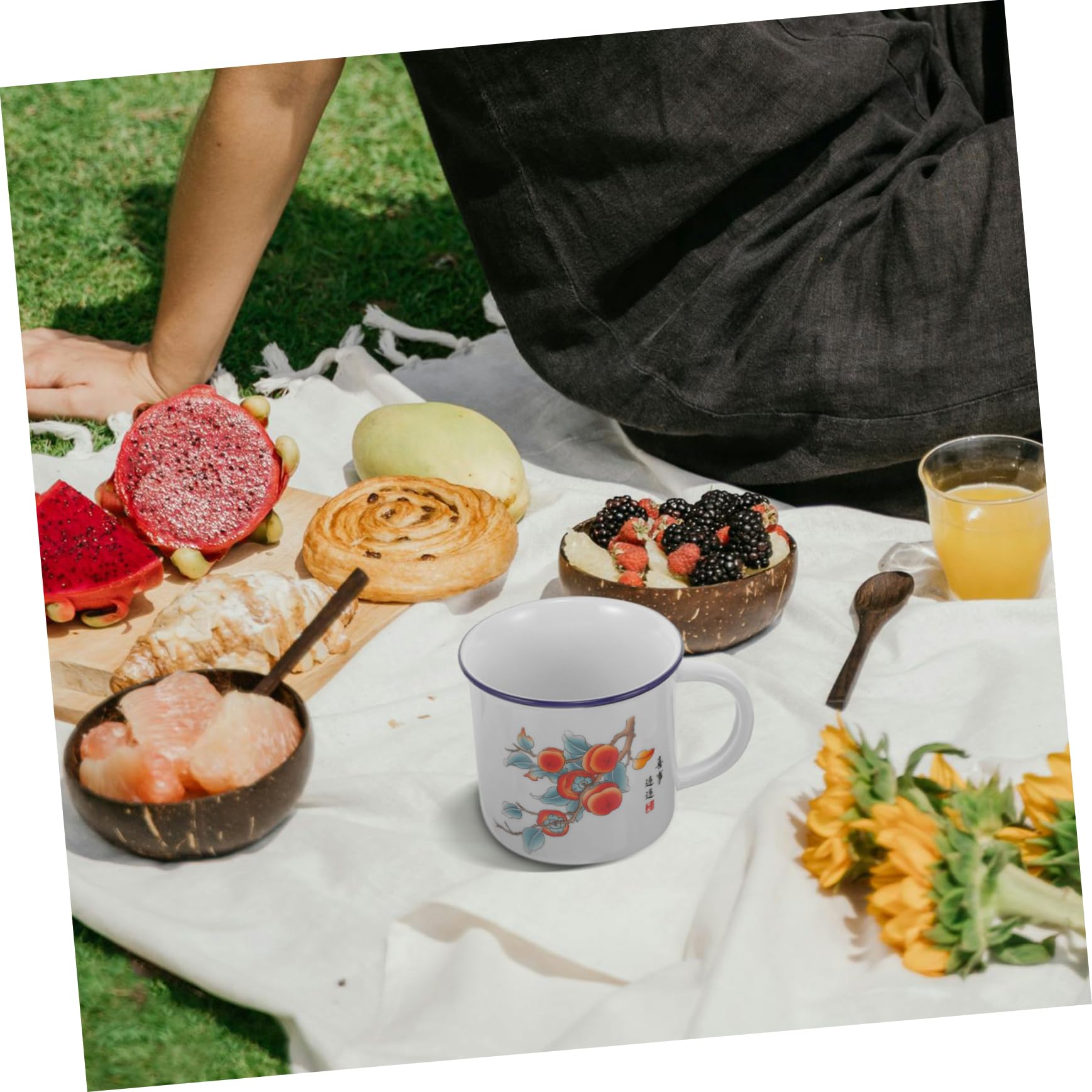 2stücke Vintage Emaille Tasse Multifunktionale Kaffeetasse Für Outdoor-aktivitäten Langlebig Und Für Kaffee Tee Wasser Und