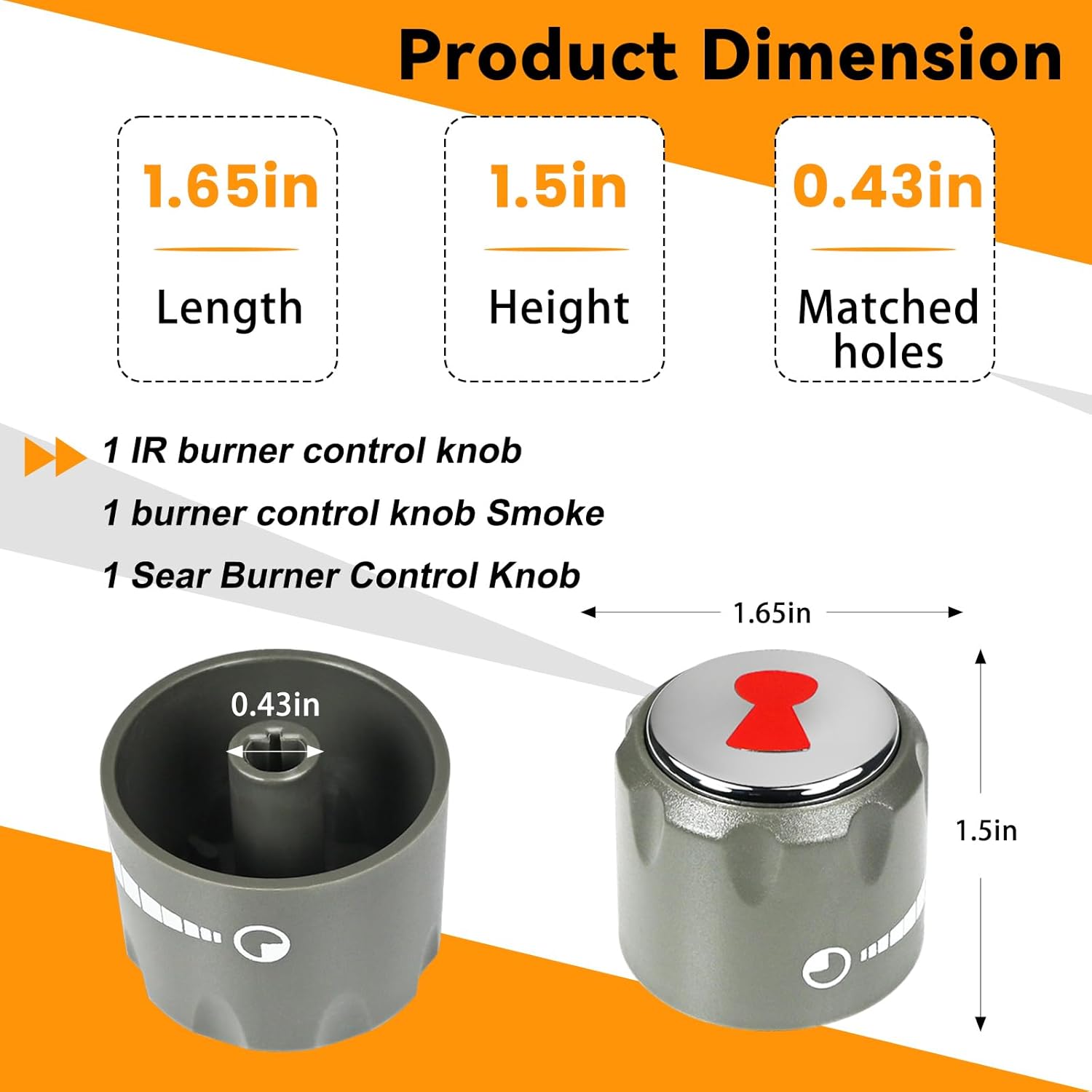 67692 Control Knob Kit 9 Pack, Compatible with Weber Summit 660/670 Grill Knobs, Includes 6 Main Burner Ignition Control Knobs, 1 IR Knob, 1 Smoke and 1 Grill Burner Control Knob