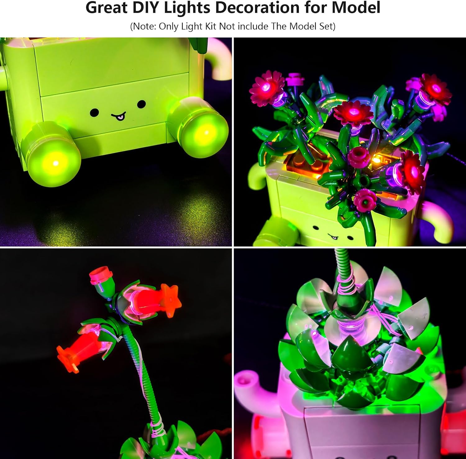Light Kit Compatible with Lego 11506 Rocking Plants Botanical Collection | Upgrade Touch Switch Custom LED Lighting Accessories for Building Model Display, Lights Only, Model Not Included