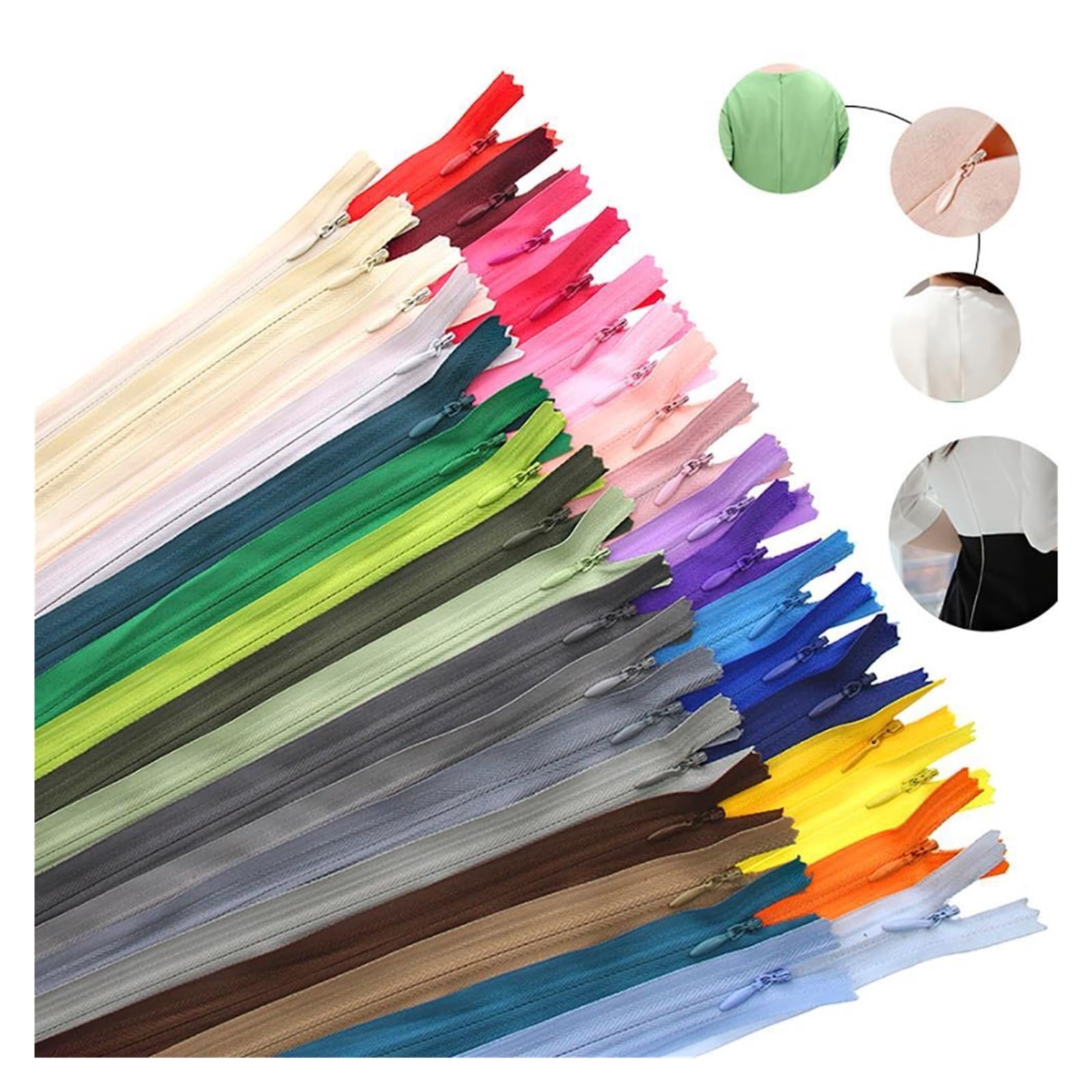 10 szt./opakowanie 28 cm 35 cm - 60 cm 3# niewidoczny zamek błyskawiczny nylonowa cewka zamek błyskawiczny do majsterkowania tkaniny akcesoria do szycia (brązowy, 40 cm)