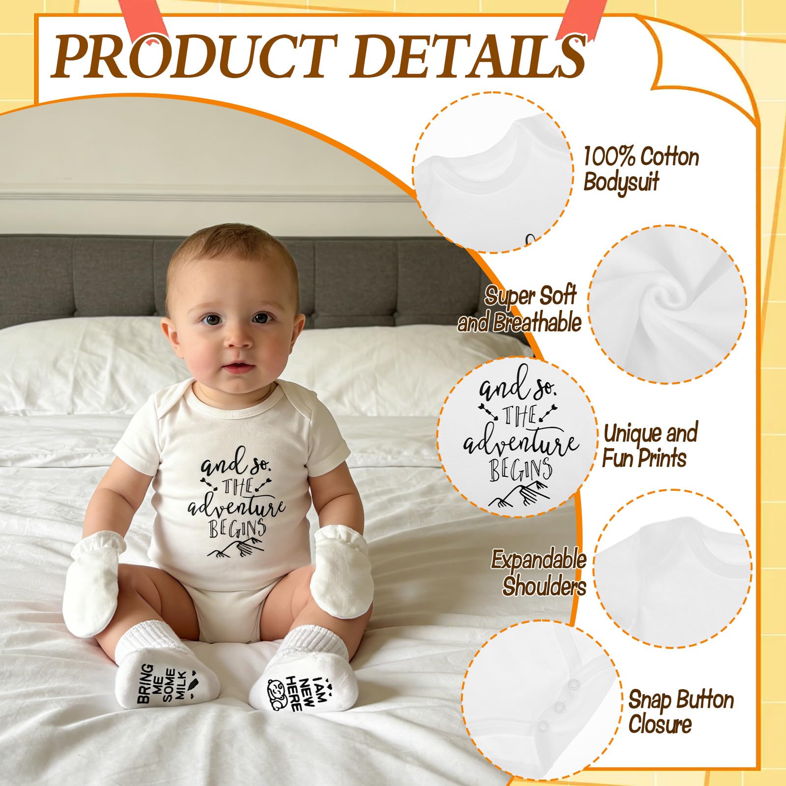 12 Pcs New Mom Gifts, New Parents Gifts for Couples, Gender Reveal, Expecting Parents to Be Baby Shower, Bear Mug, Decision Coin, Baby Socks, Bodysuit Set