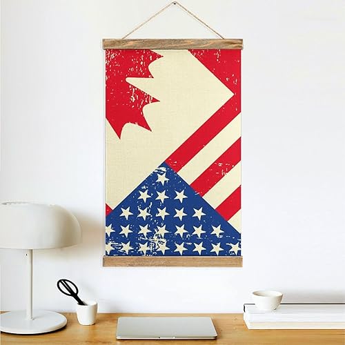 Miniatura 4 de Bandera de Estados Unidos y Canadá para colgar en la pared, lienzo, impresión artística, pintura para colgar en la pared para decoración del hogar