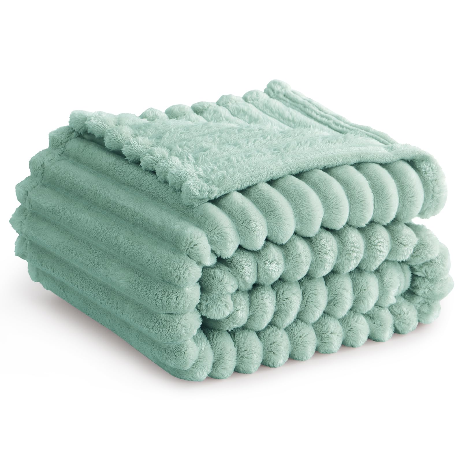 RUIKASI Kuscheldecke Flauschig Decke Salbeigrün - 150x200cm Fleecedecke Sofadecke Couchdecke für Wohnzimmer Deko Tagesdecke Blanket, Weiche Wolldecke Warme Korddecke als Wohn- & Kuscheldecken