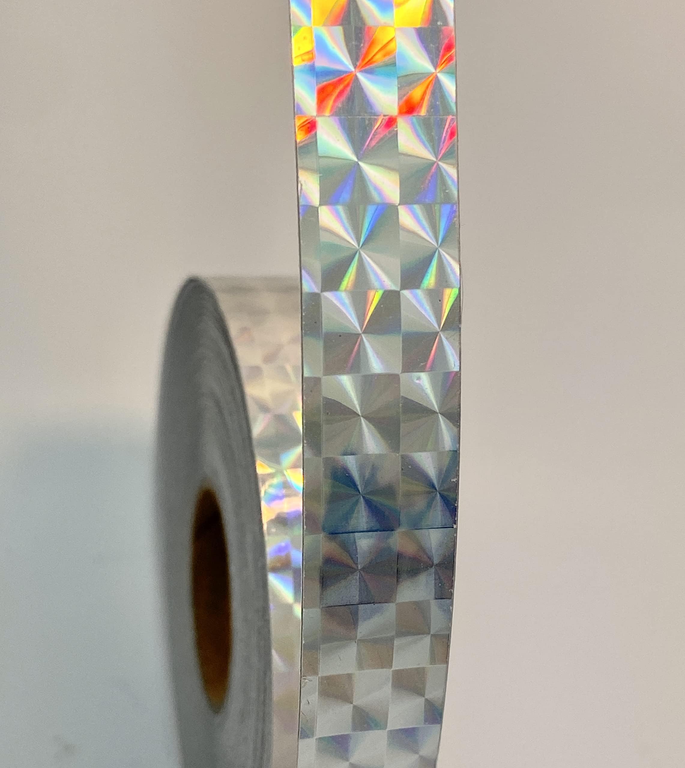 Paper Street Plastics Roll of Prism Tape, Holographic 1/4'' Mosaic (1/2 inch x 50 ft, Silver)