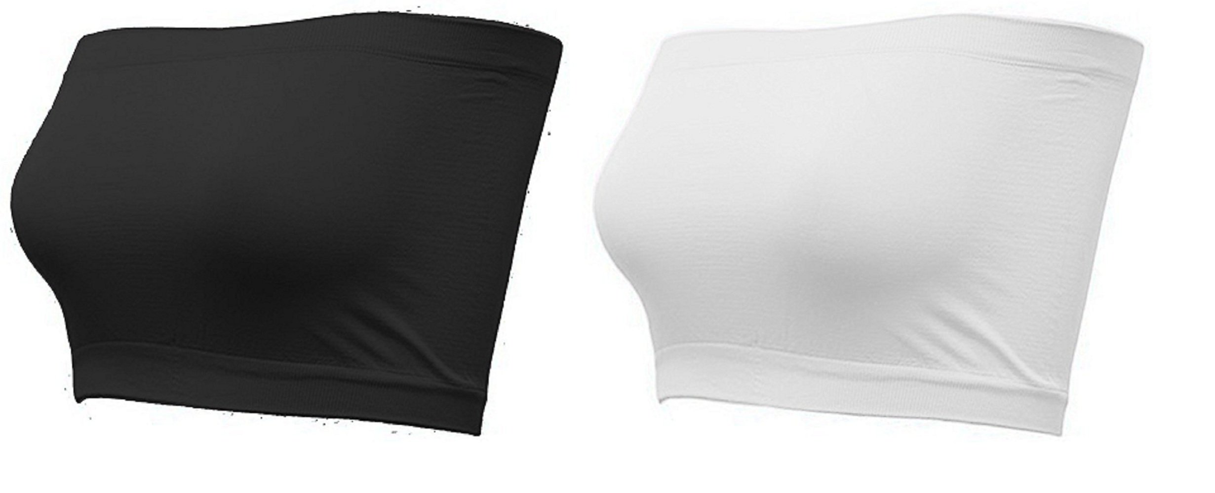 glamoras Women Nylon Spandex Tube Bra Non Padded Strapless Non Wired Bandeau Tube Bra Stretchable Seamless Everyday Regular Daily Tube Bras, Free Size | Pack of 2-picture-25