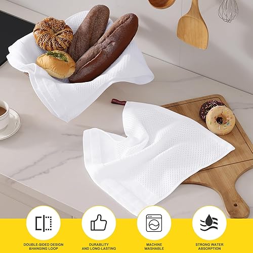 Miniatura 244 de Homaxy Paños de cocina 100% algodón, paquete de 8 – 12 x 12 pulgadas, tejido de gofre, muy suaves y absorbentes, paños de cocina de secado rápido