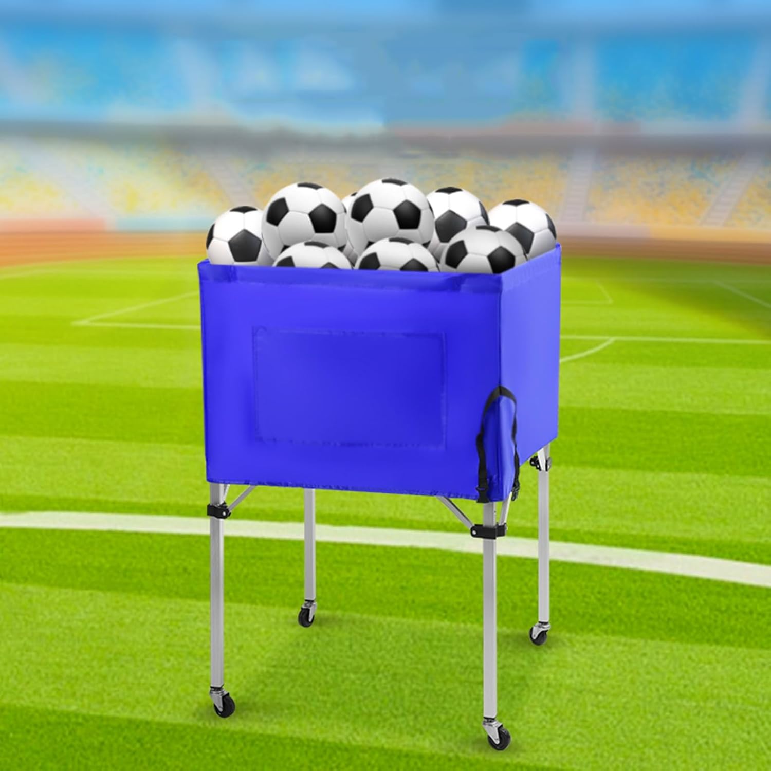 Portable Volleyball Cart on Wheels - Foldable Ball Storage Rack for Volleyball, Basketball, Soccer, Tennis & Toys - Easy Transport & Organization for Sports Equipment