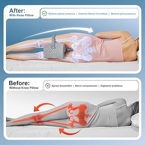 Miniatura 5 de Almohada de rodilla para dormir de lado, almohada de piernas para ciática, espalda, caderas, rodillas, alivio del dolor en las articulaciones,