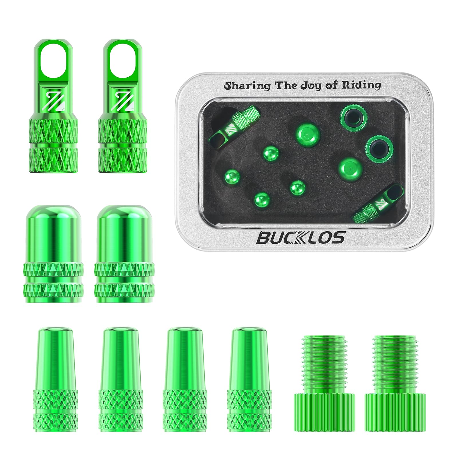 BUCKLOS Bike Tire Valve Stem Cap Set Presta and Schrader Valve Caps 10PCS