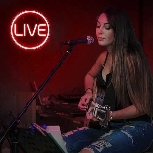 Miniatura 3 de Lumoonosity Letrero de neón en vivo, luz LED roja para transmisoresinfluenciadoresjugadores, transmisióngrabación de letreros de neón en vivo para