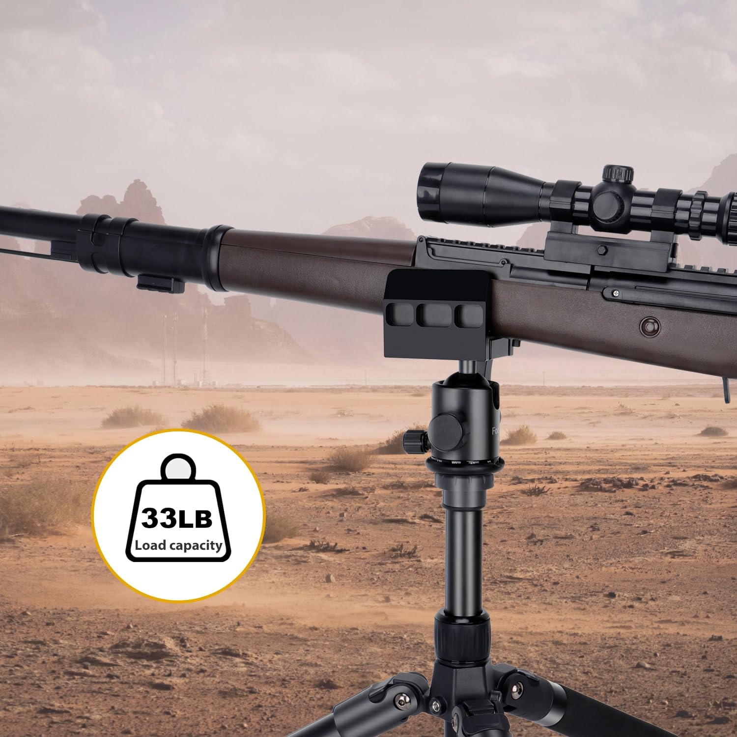 Shooting Saddle for Hunting Tripod, 360° Rotation Ball Head Rifle Saddle Mount, Aluminum Shooting Stick Gun Rifle Rest Clamp for Shooting and Hunting (K-2) - Image 6