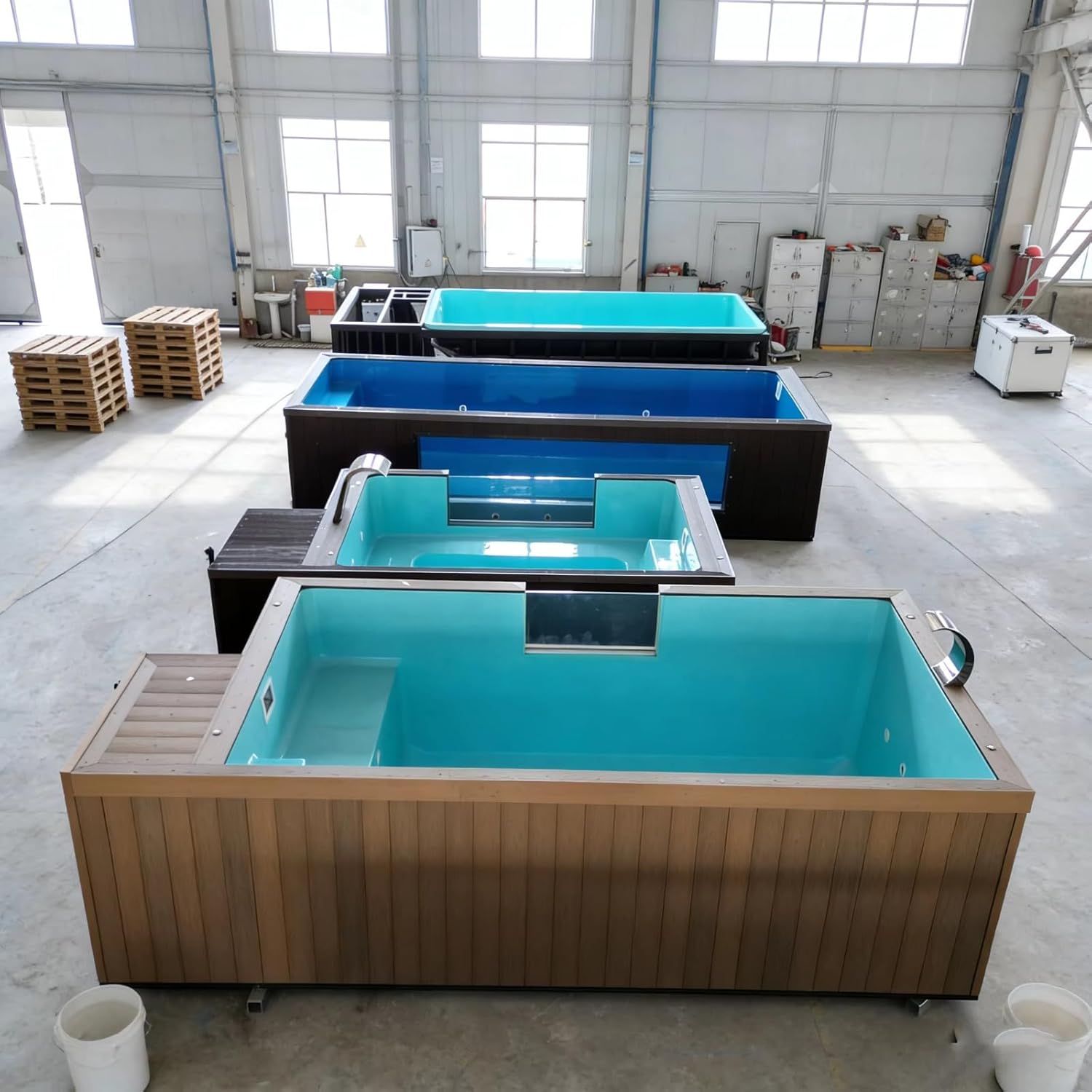 Freestanding Outdoor Rectangular Luxury Swim Pool Above Ground Swimming Pool for Family Gatherings Parties, Relaxation