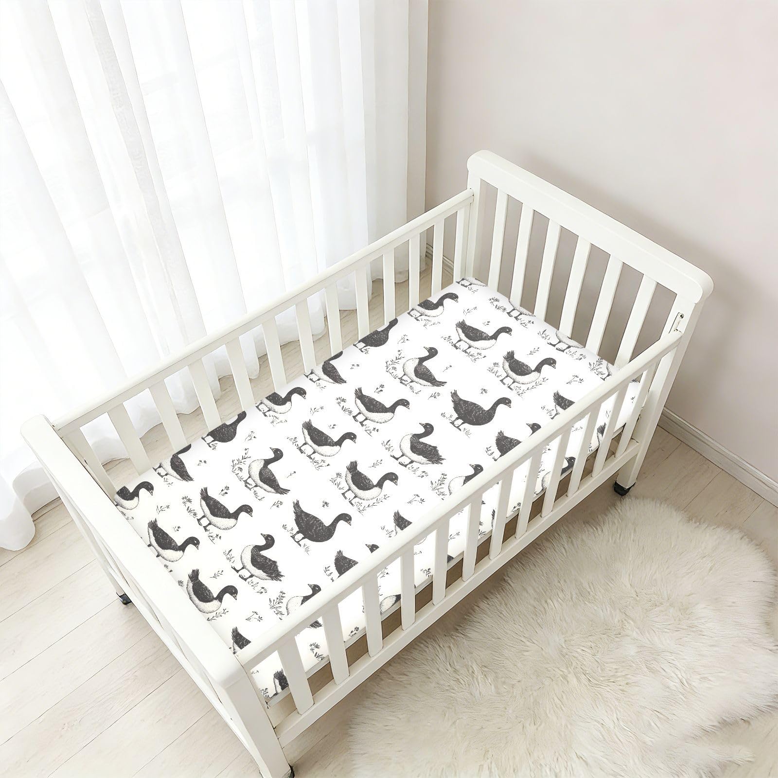 Babybettlaken für Jungen und Mädchen, weiche Babybettlaken, 71,1 x 132,1 cm, Grau