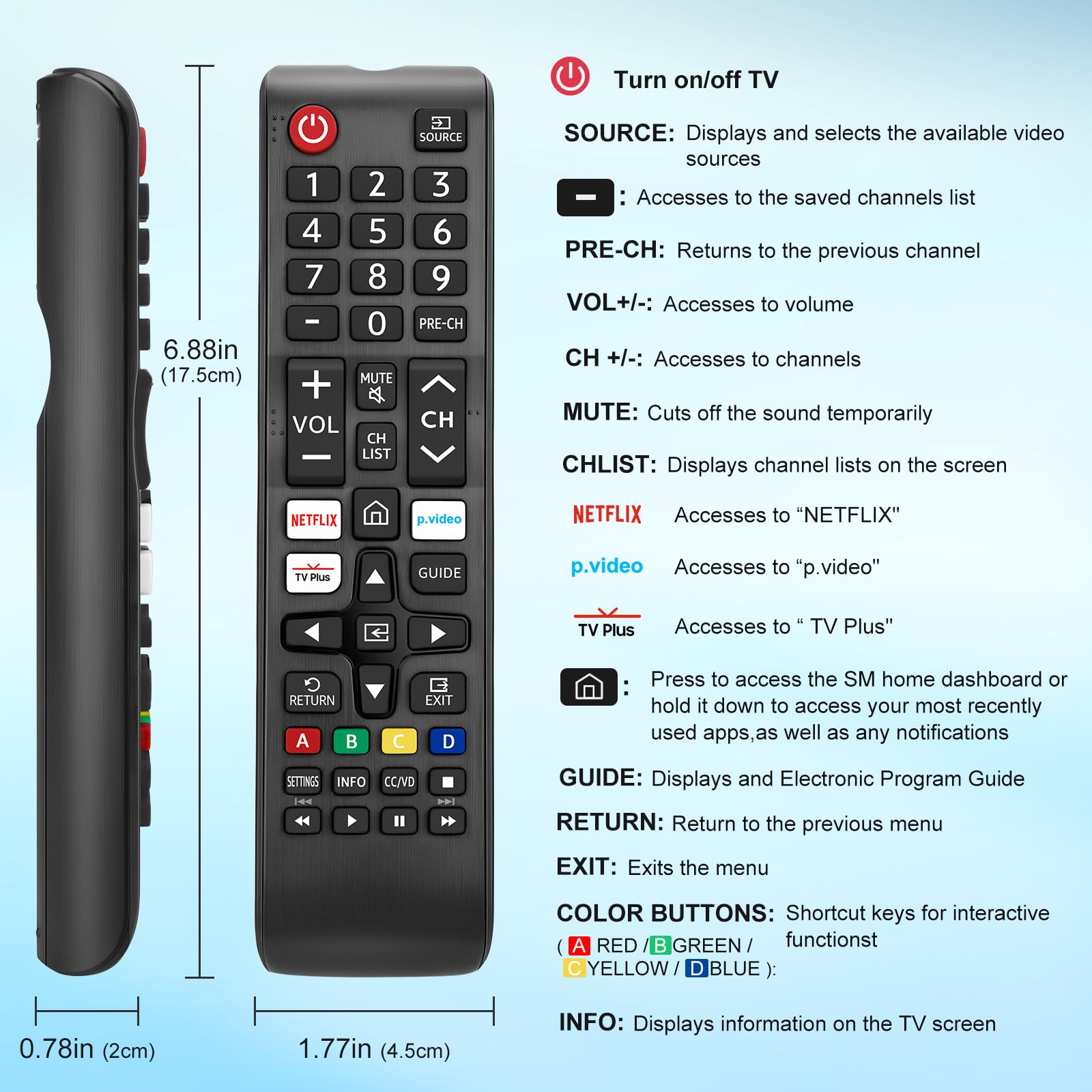 Confezione da 2: telecomando di ricambio universale per TV Samsung, compatibile con tutti i televisori Samsung Smart Frame QLED serie 7