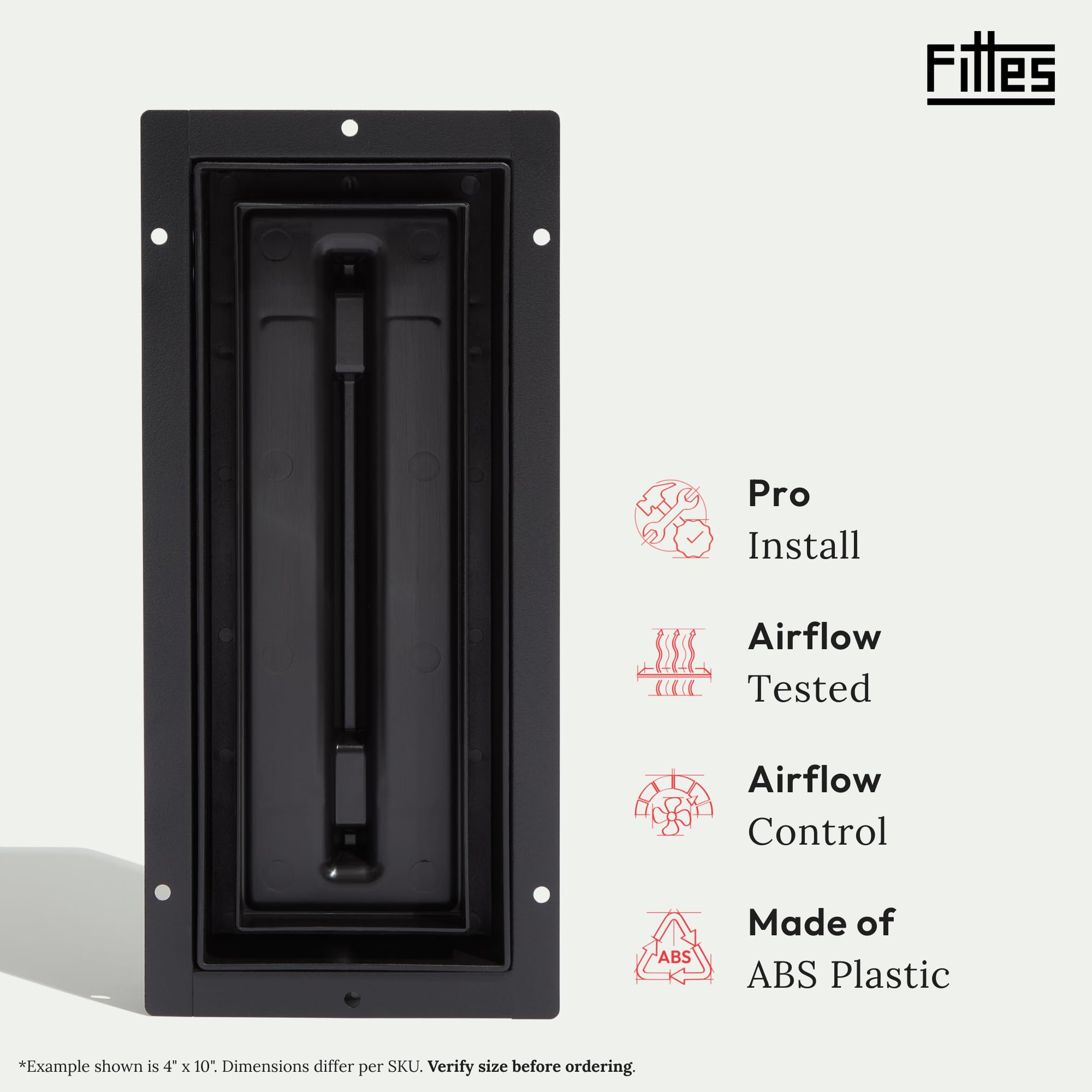 Aria Vent Flushmount Lite Collection - Ventilación de suelo o pared, negro mate (4 x 12 pulgadas)
