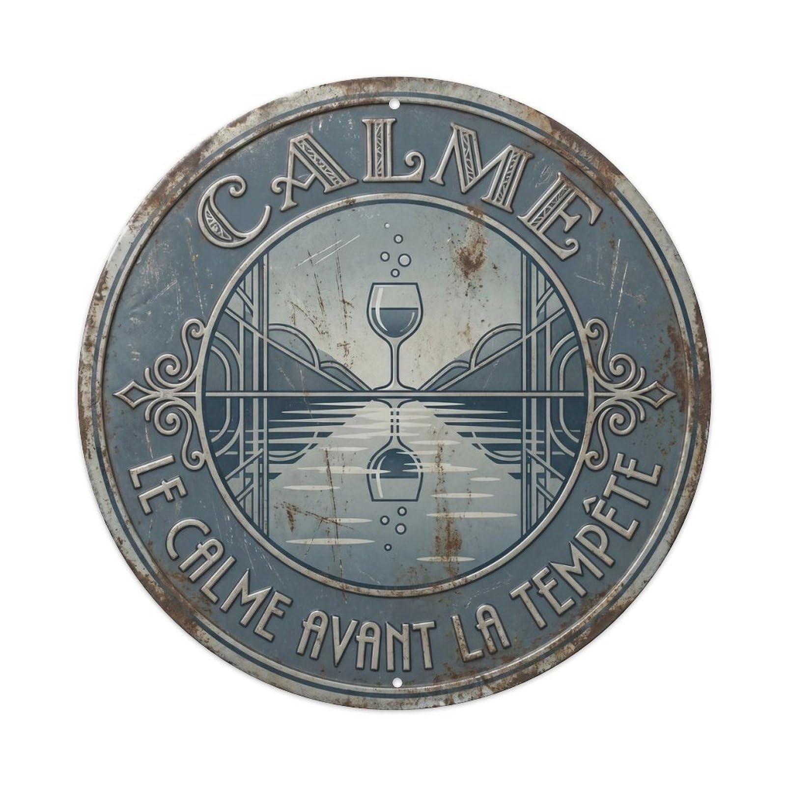 Calm Humorous Lounge Calm Vintage Metal Tin Sign Plaque Wall Decor for Cafe, Club Bar, Office, Garden Metal Poster 8x8Inch