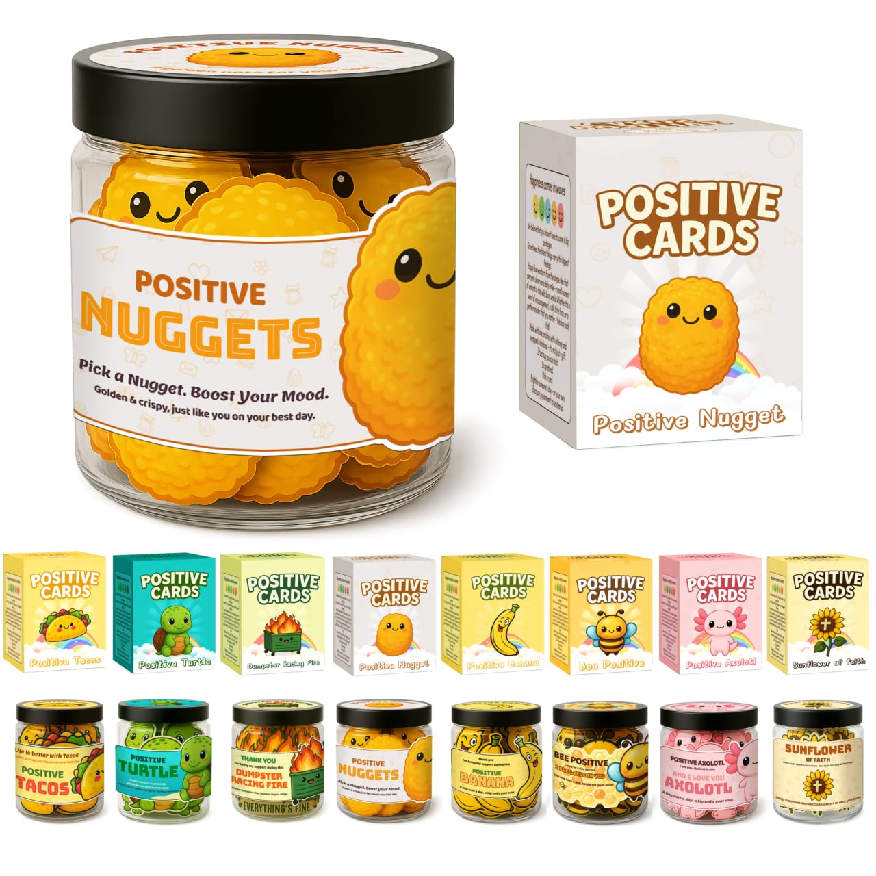 Amazon.com: 98CUMHRAT Emotional Support Nuggets Jar – 60 Positive