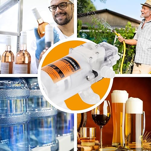 Miniatura 6 de JIAWANSHUN Bomba eléctrica de transferencia de vino de 110 V, bomba autocebante de grado alimenticio de 5 l/min con control de velocidad continuo,