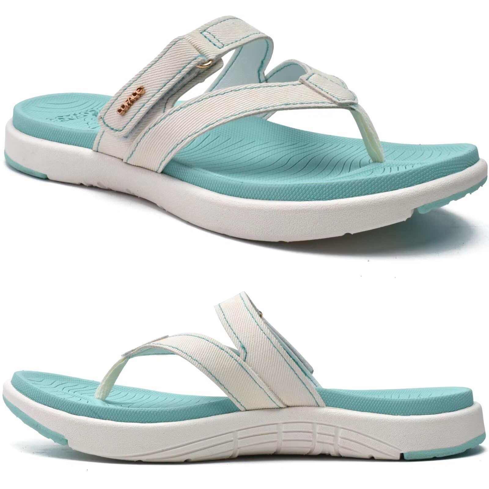 COFACE Womens Fashion Orthotic Flip Flops Ladies Slip On Lightweight Athletic Yoga Mat Cushion Thong Sandals With Comfortable Plantar Fasciitis Arch Support