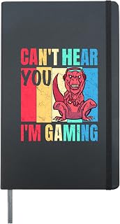 Funny Gamer Headset Gaming Can't Hear You I'm Gaming Hardcover Journal, Black