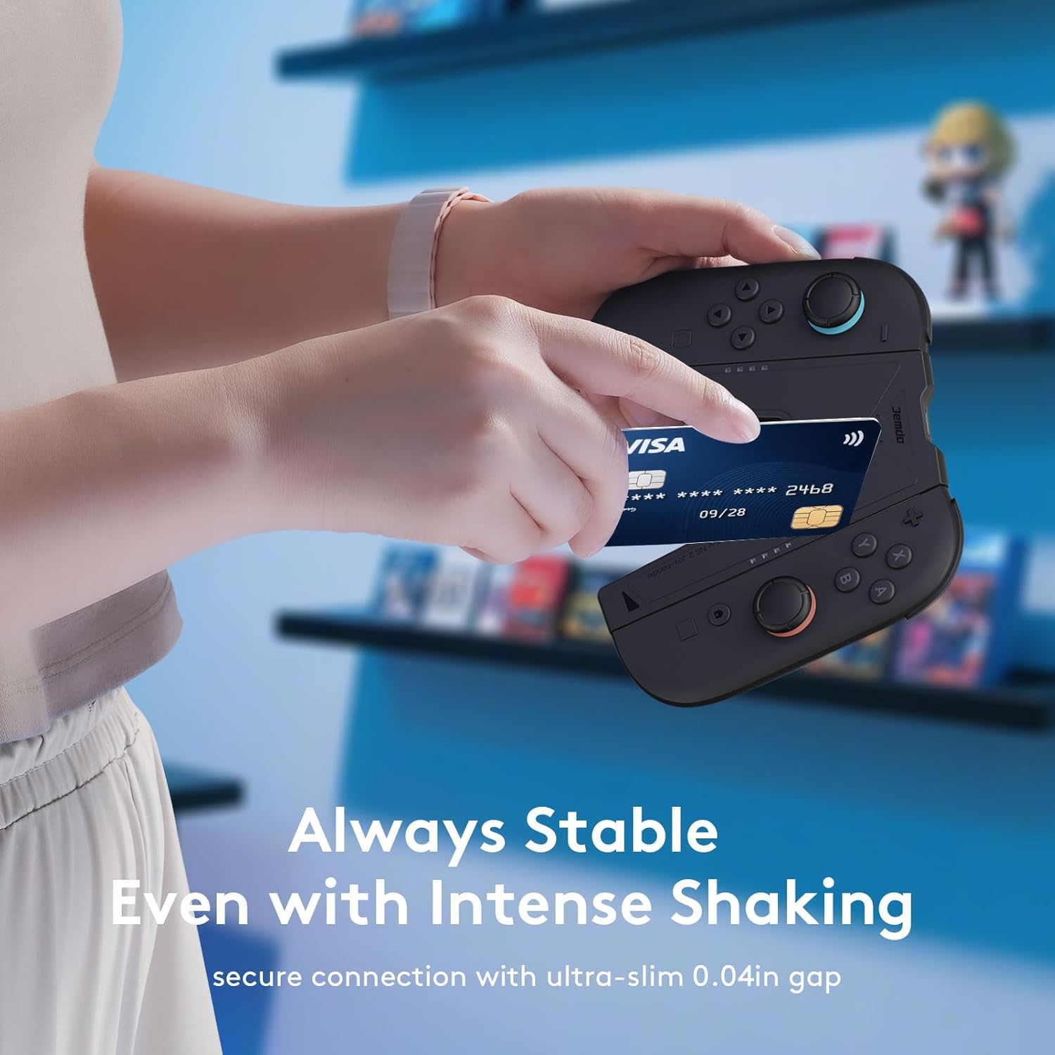 JEMDO Magnetic JoyCon Charger Grip Compatible with Nintendo Switch 2 Only – Ergonomic LED Charging Grip for JoyCon 2 with USB C Cable, Travel-Ready, Black [nintendo_switch_2] - Image 6