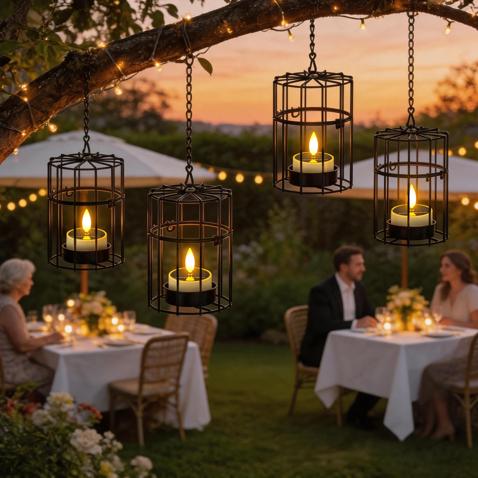 PChero 12pcs LED velas solares al aire libre a prueba de agua, recargable de la batería de las luces del té velas parpadeante para Jardín Linterna Camping Decoración del hogar