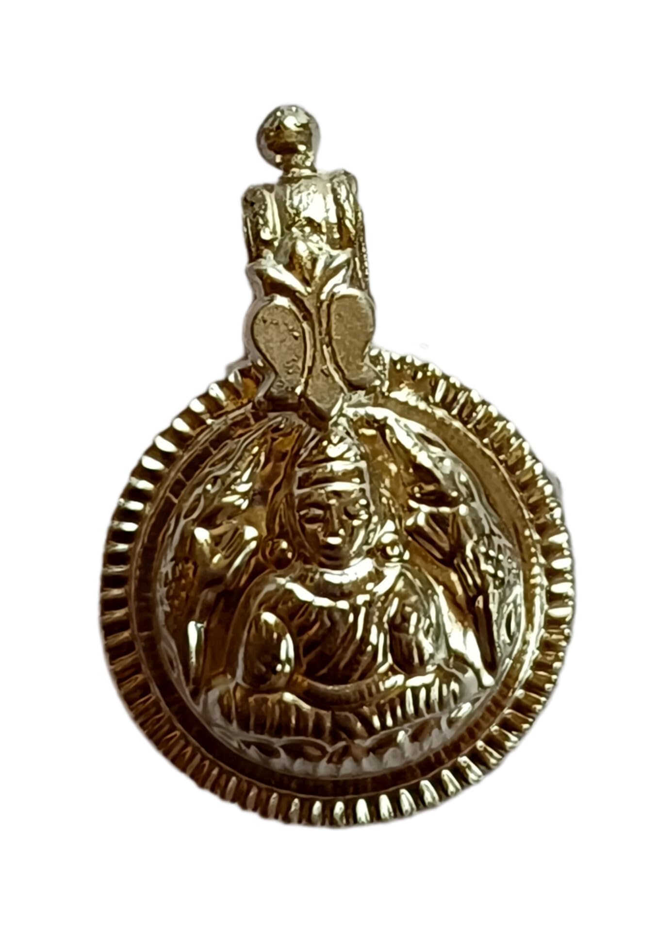 GenericDakshin Cult's Goddess Lakshmi/Padmavati Coin Pendant for South Indian ThiruMangalyam/Thali/Mangalsutra, Silver Made, Authentic & Genuine