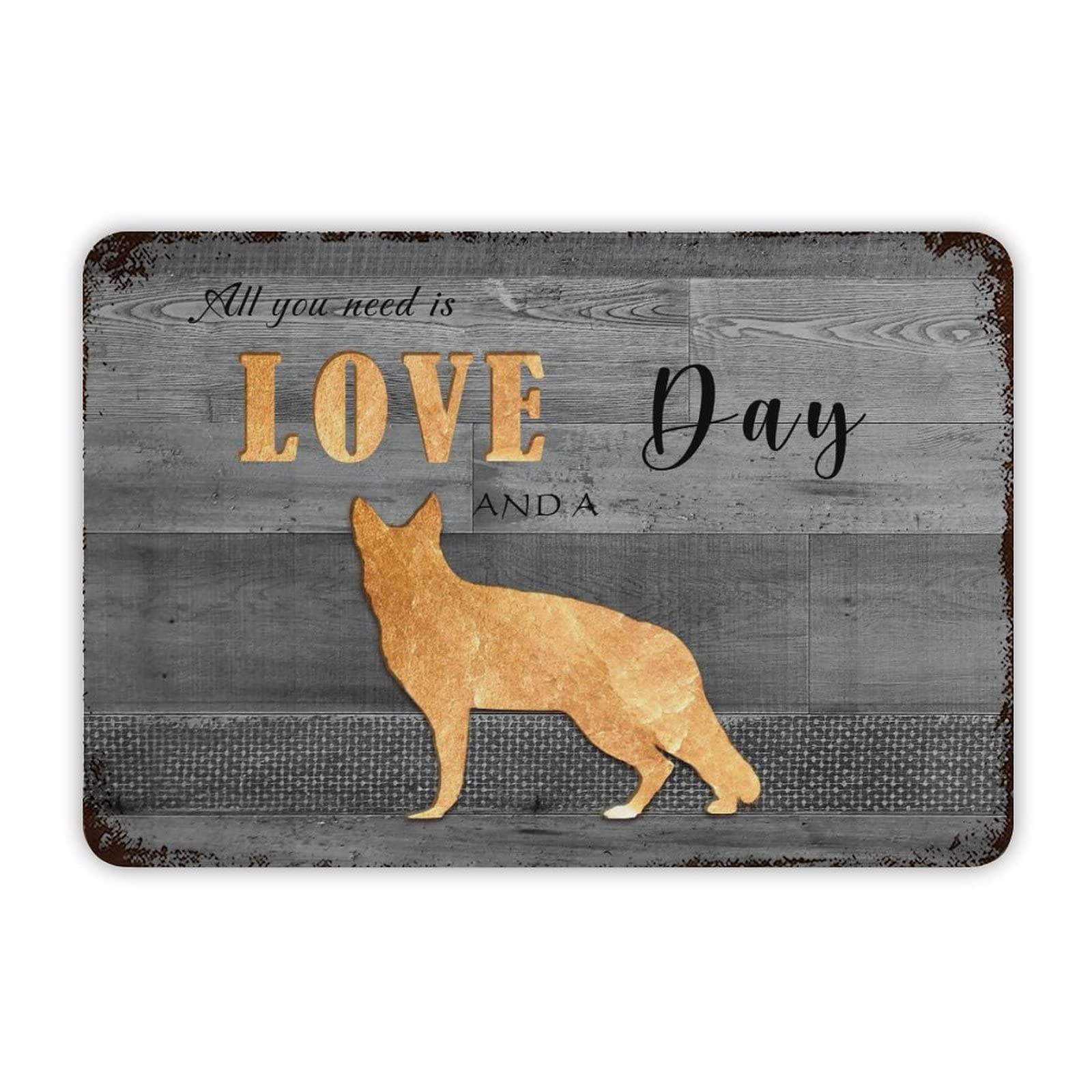 ENEDNATE Rustic Aluminum Sign Home Is Were My Dog Is Tin Metal Sign Retro Home Kitchen Room Wall Door Hanger Decor Sign 12x8 inch