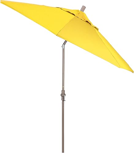 Miniatura 12 de California Umbrella paraguas de tela Olefin de 9 pies de fibra de vidrio de elevación basculante mercado de aluminio, paraguas con poste de bronce,