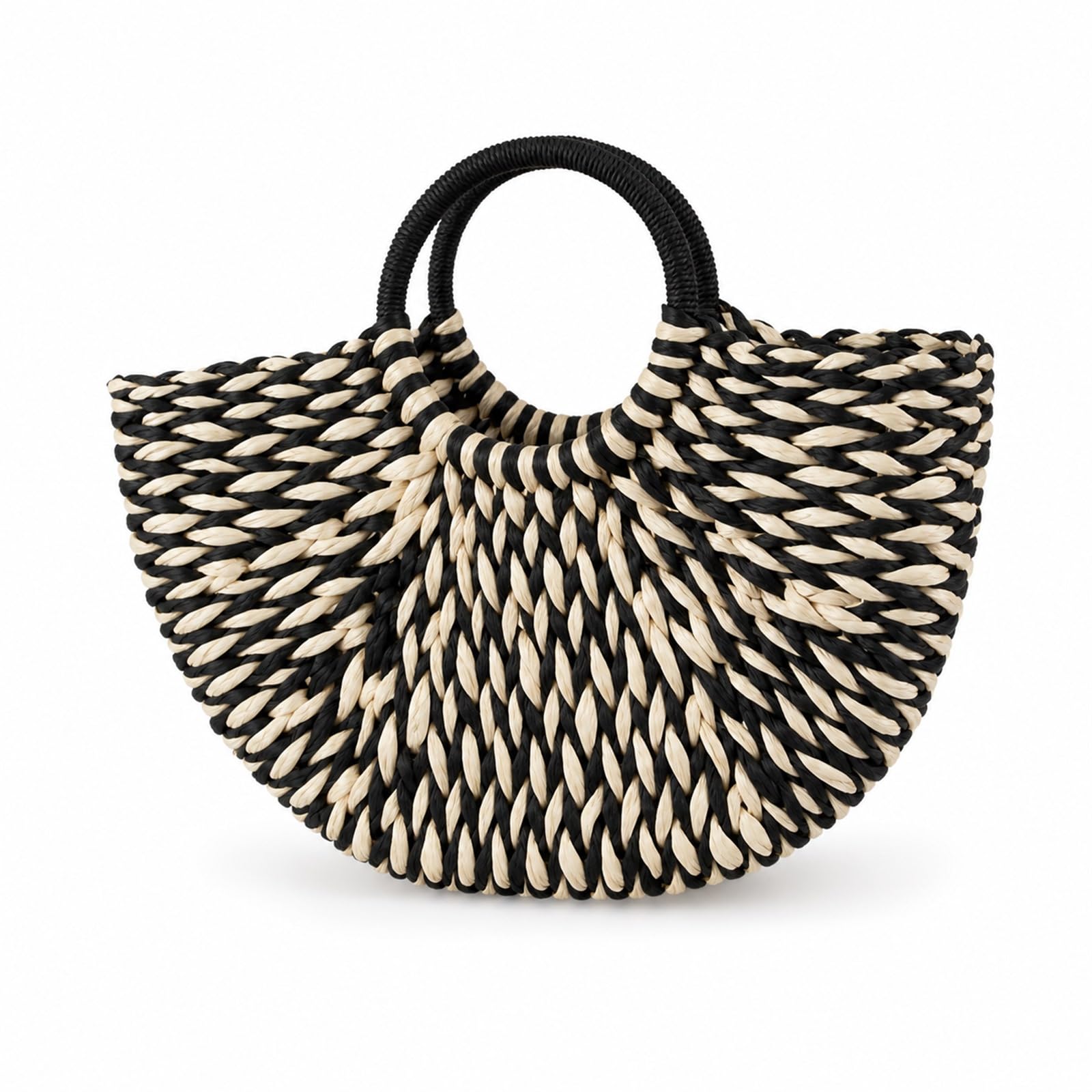 Sac De Plages en Paille,Panier De Plages en Osier,Panier De Plages en Paille,Sac Cabas en Paille,Sac De Shopping Tressé,Sac De Plages en Paille pour Femme Grande Capacité