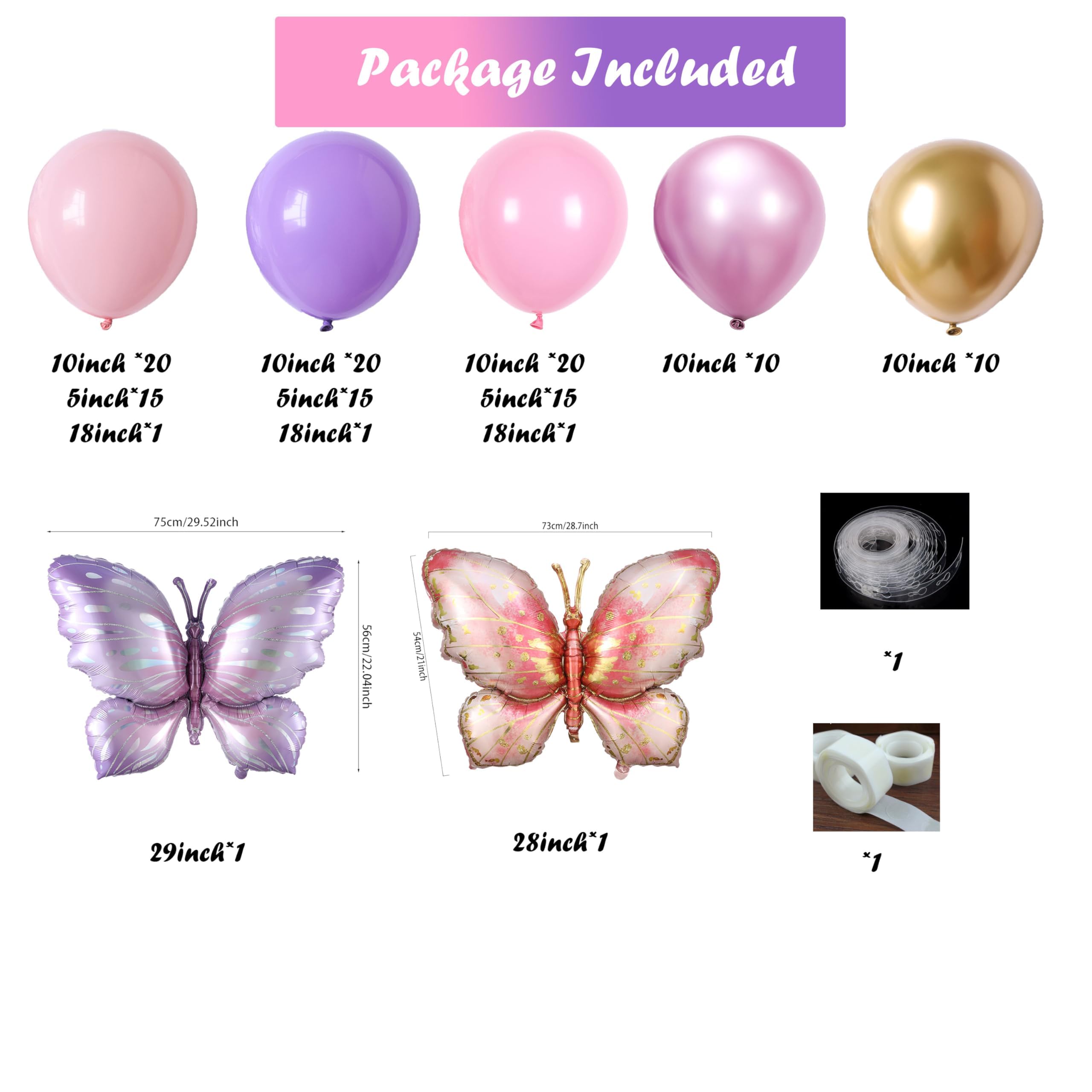 Butterfly Birthday Decorations FEV6 Party Supplies For Girls Women With...