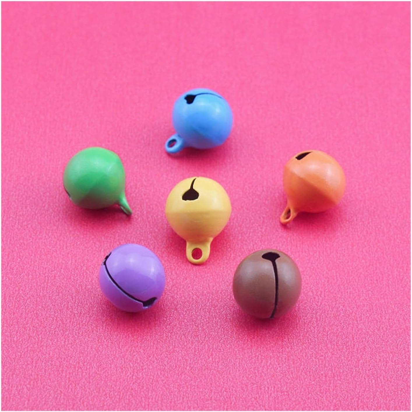 Beautiful Metal Bells Loose Beads Jingle Bell Party Crafts Decoration DIY Make Earrings Pendants Material(1.35x1.7cm 45PCS,White)