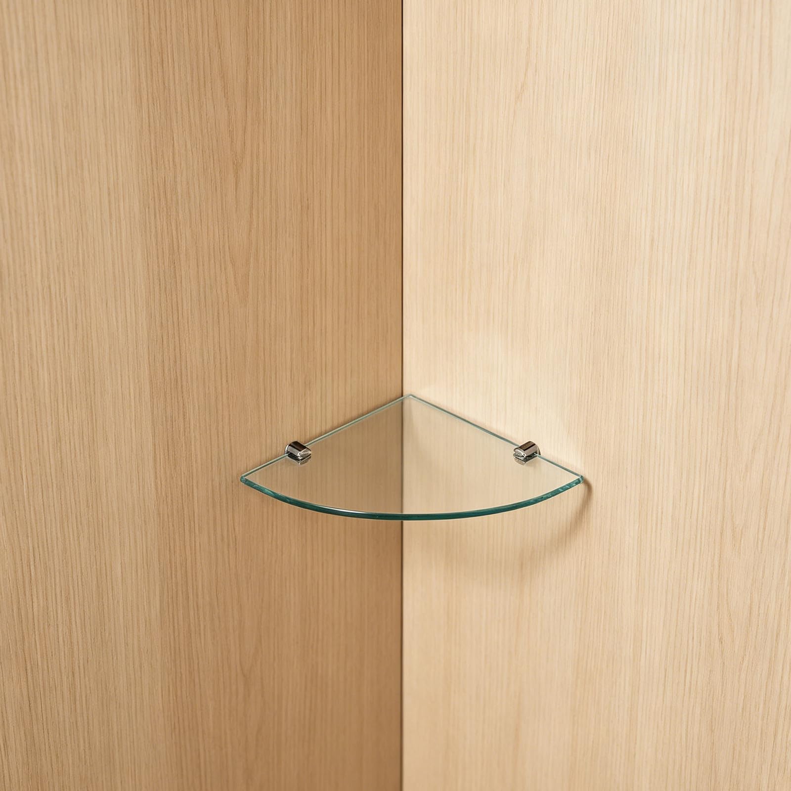 Toyvian 2 Piezas Estante de Esquina y Diseño Compacto para Baño de Vidrio Templado con Soporte Resistente para Organización Ducha y Baño