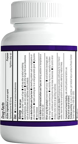 Miniatura 4 de Safrel Ayuda para dormir nocturno, difenhidramina HCl 25 mg | Fuerte apoyo para dormir reparador que no forma hábitos para hombres y mujeres |