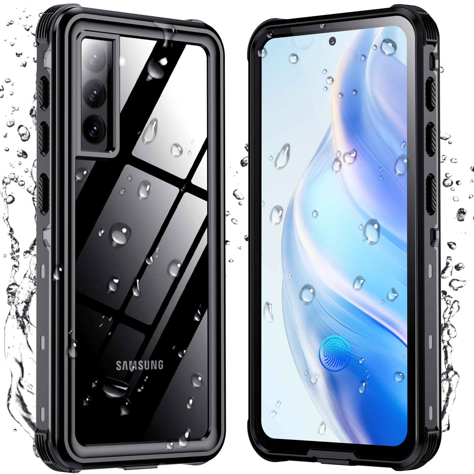 Temdan for Samsung Galaxy S21 Case Waterproof with Built-in Screen Protector 360 Full Body Underwater Case Shockproof Dustproof for Samsung S21 Phone Case Heavy Duty Protective 5G 6.2 Inch Black