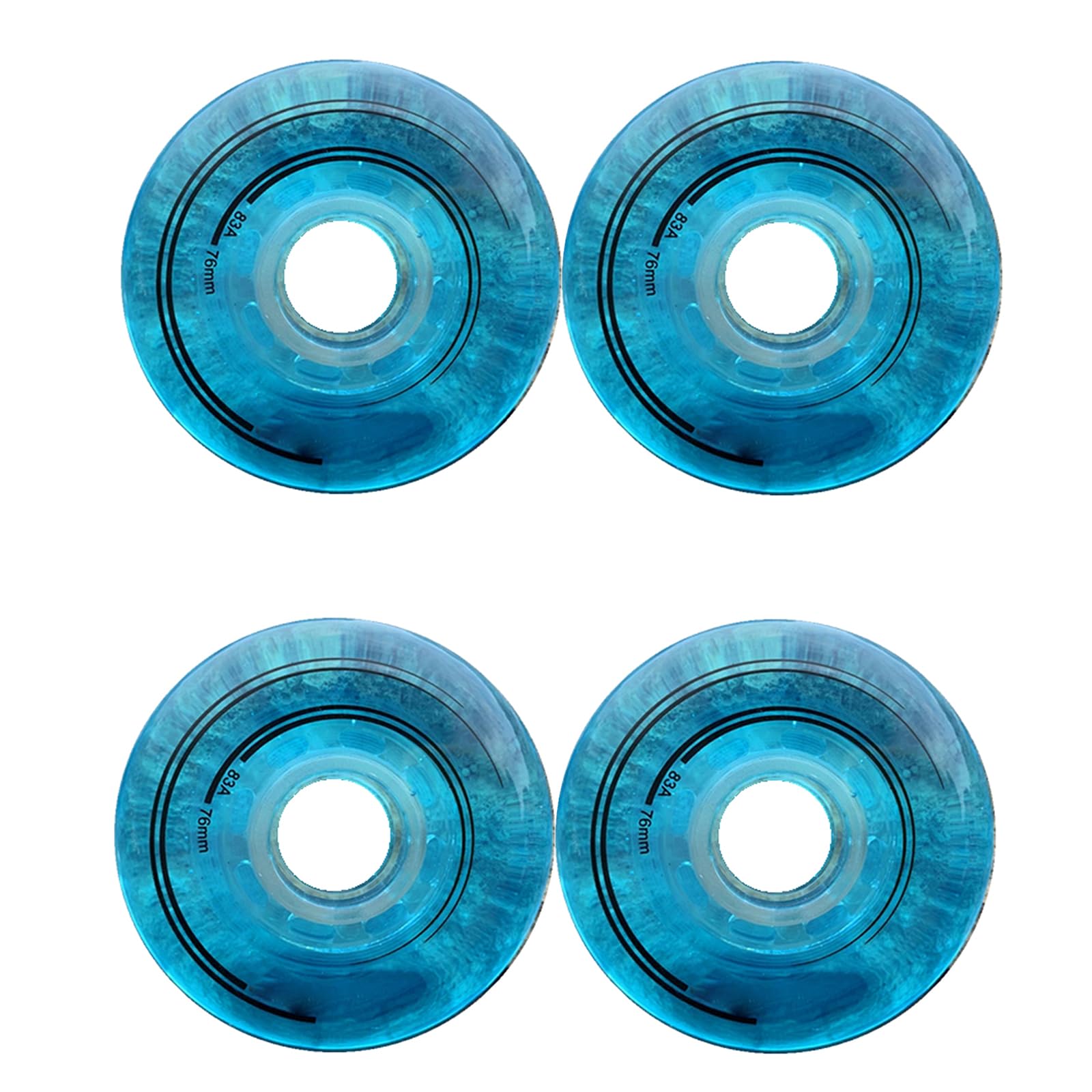 Roues de Roller en Ligne 83A de 64 mm, 68 mm, 70 mm, 72 mm, 76 mm, 80 mm, pour Patins à Roues alignées sur Asphalte ou Roller Hockey en intérieur et en extérieur, Lot de 4