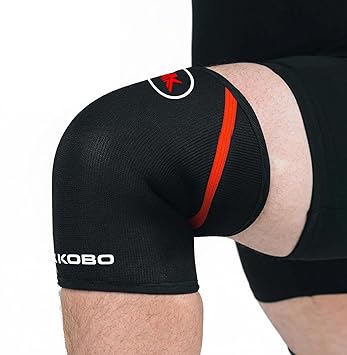 KOBO 7 mm Knee Cap Compression Support Knee Sleeves for Powerlifting Gym Squats Running Sports Workout (Material: Neoprene & Spandex) (1 Piece) - image, photos