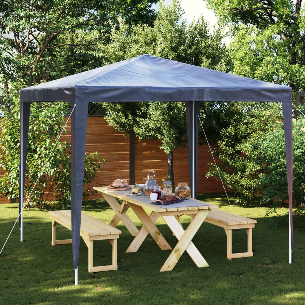 Gazebo per feste, 2,5 x 2,5 m, blu, gazebo da giardino in ferro e PE | Robusto gazebo da giardino per ore piacevoli in giardino o sulla terrazza durante feste ed eventi.