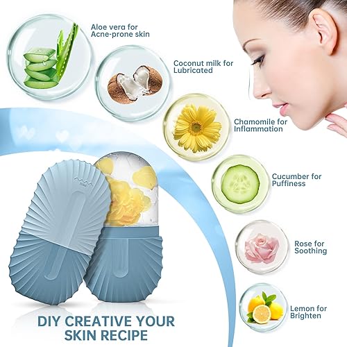 Miniatura 4 de Aquuaera Rodillo facial de hielo, rodillo de hielo para cara, herramientas de cuidado de la piel de rodillo de hielo de belleza facial, bolsas de