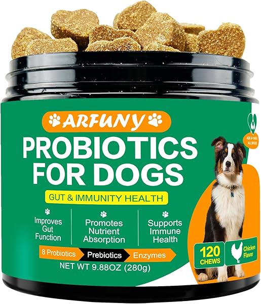 SANTKOL Probiotique Chien 120 à Mâcher, Saveur de Poulet