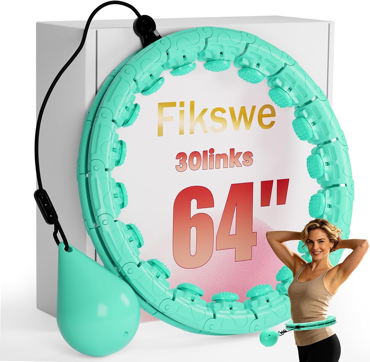 Weighted Hula Infinity Fitness Hoop for Adult Weight Loss | 2 in 1 Smart Fitness Workout Hula Circle Hoops with 26 Detachable Knots, Exercise Fit Hoop Suitable for Women and Beginners