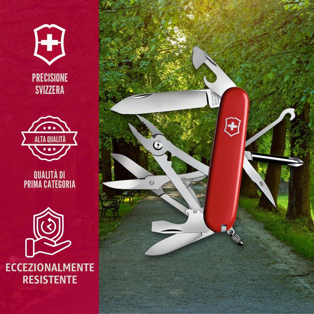 Victorinox, Deluxe Tinker, coltellino tascabile (17 funzioni, cacciavite Phillips, pinza combinata, forbici)