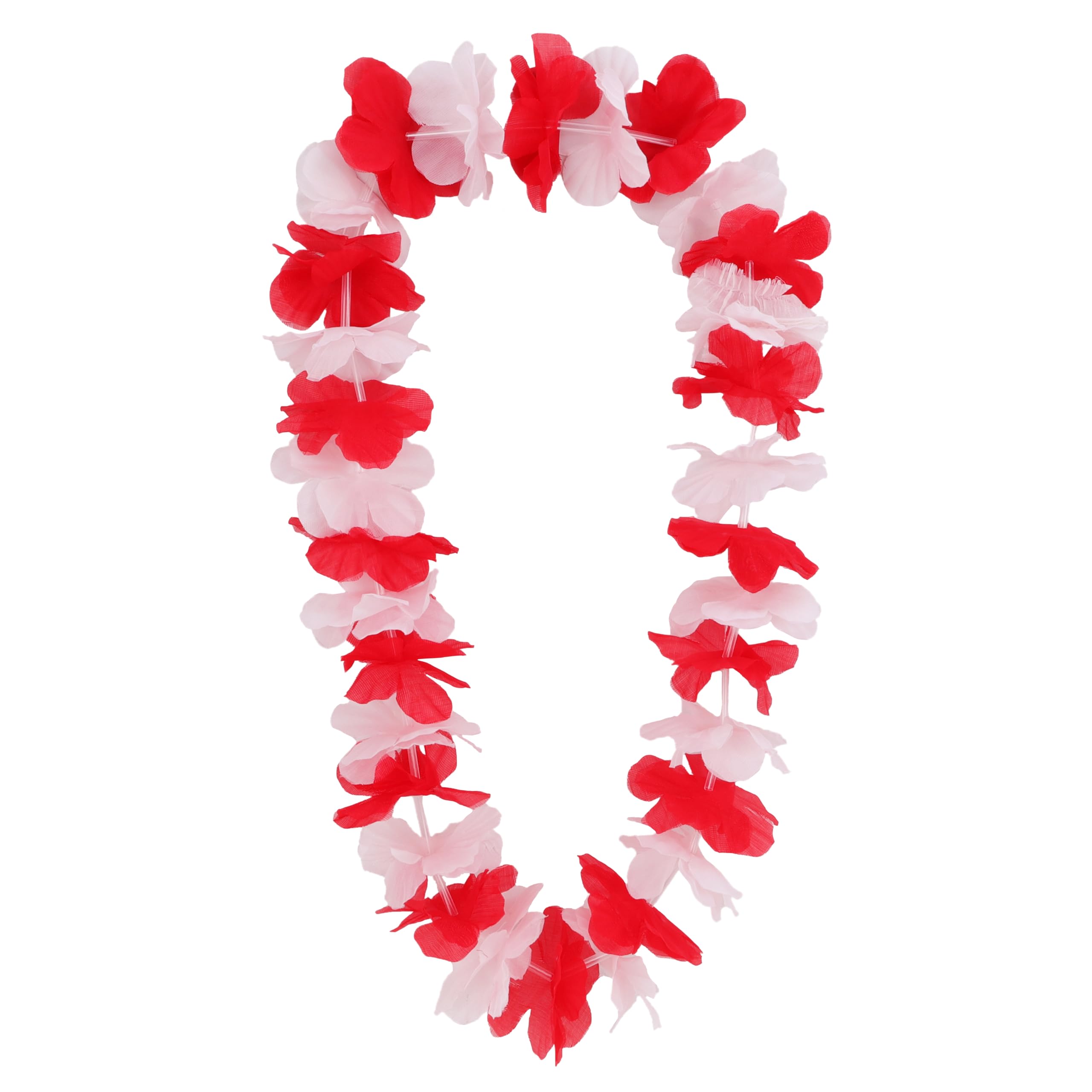 Toyland® 84cm (33”) Red And White England Flower Lei - Unisex Adult Hawaiian Style Garland - World Cup, Euros, St George's Day, Sports Celebrations, Festival & Fancy Dress Accessory - One Size