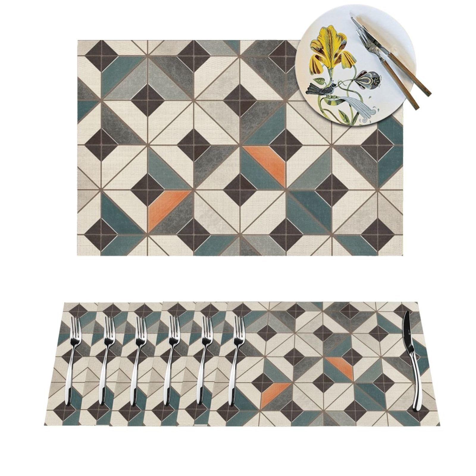 Sets de table en PVC tissé anti-tache et faciles à nettoyer pour simplifier les repas de famille