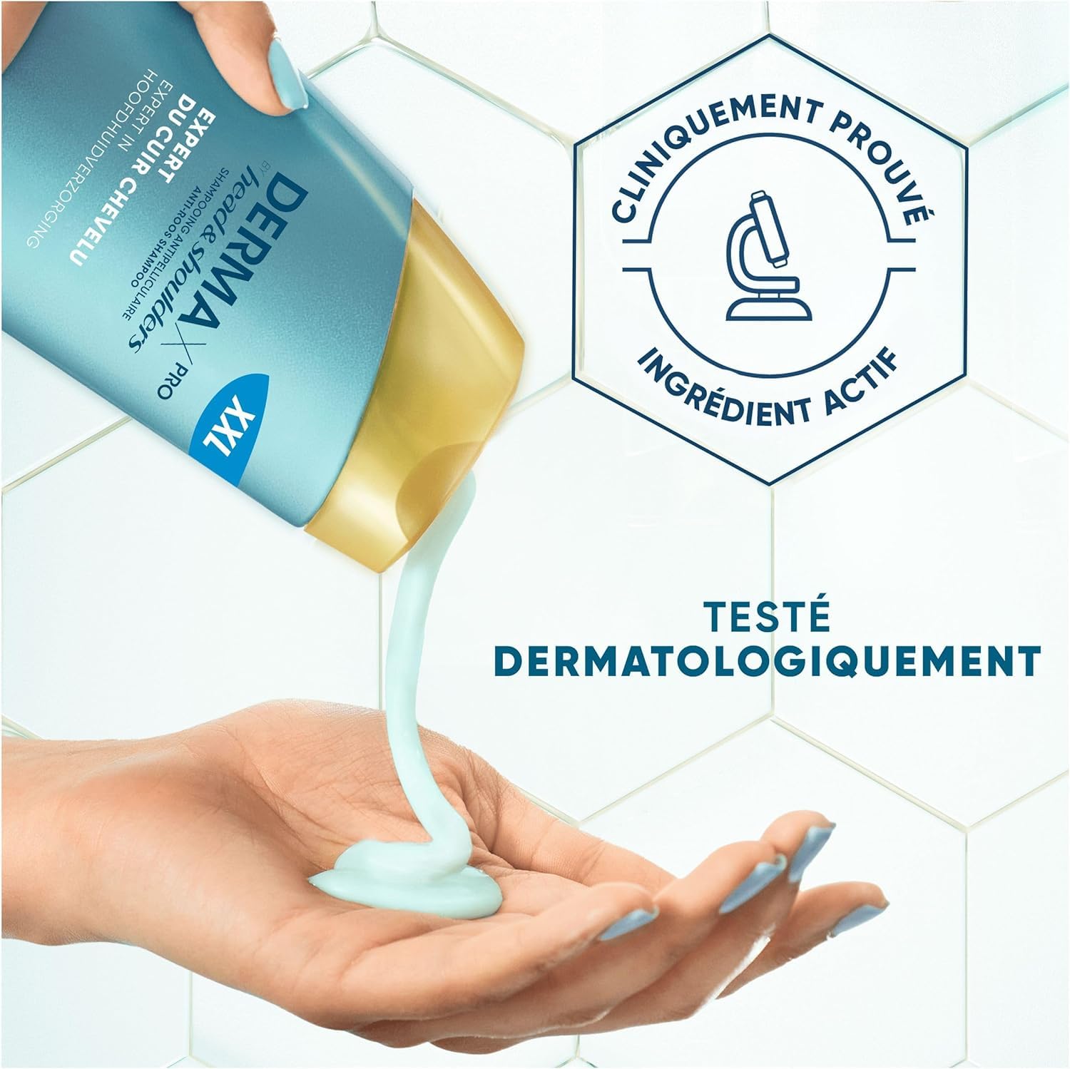Head & Shoulders DermaXPro Hydrate Shampoing Antipelliculaire 2x500ml Avec Huile De Coco Et Complexe De Céramides, Cuir Chevelu Sec, Aide À Renforcer La Barrière Cutanée, 72H D’Hydratation