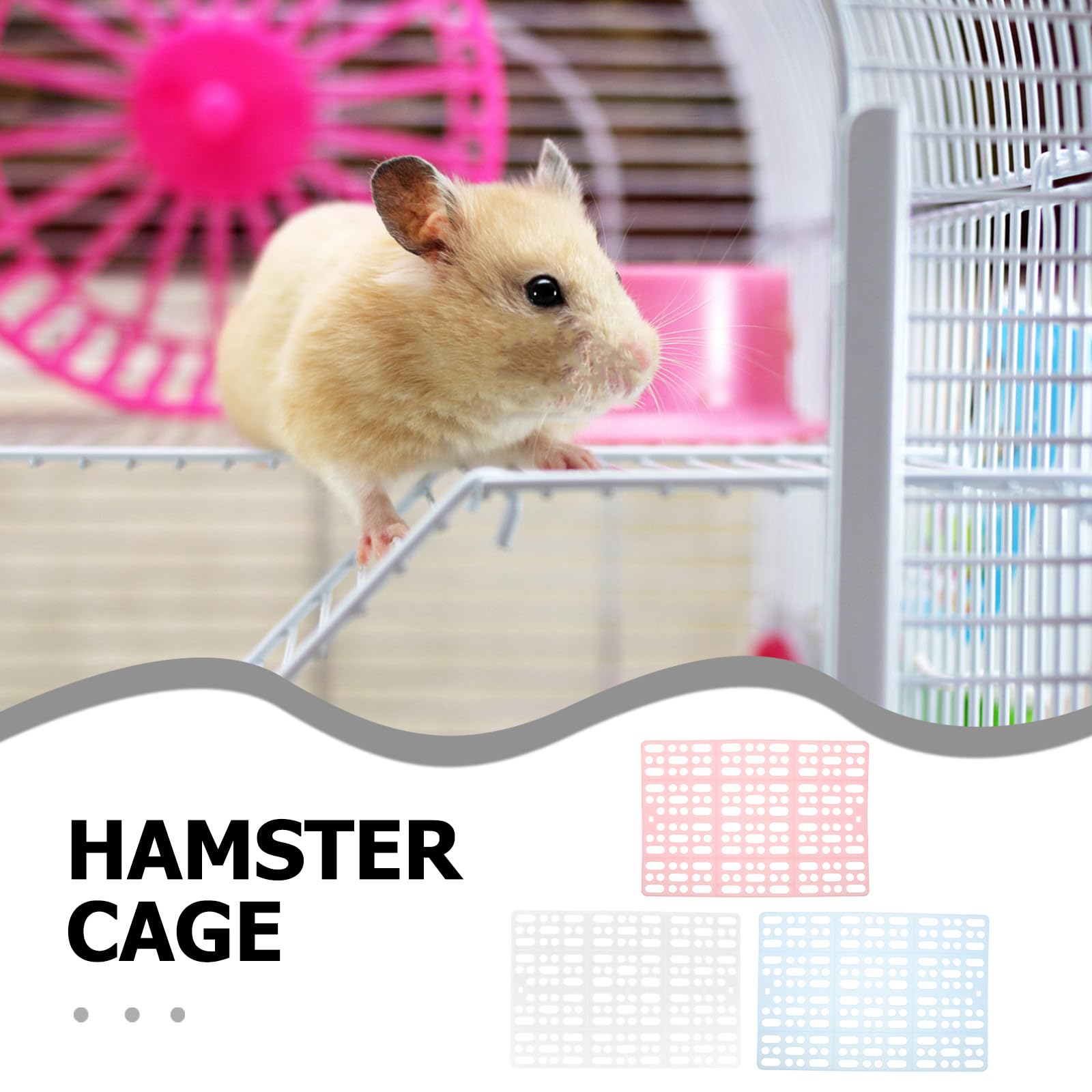 Happyyami Tapete de Descanso para Jaula de Conejos de Plástico Rejilla Ligera y Lavable, Paquete de 3 Piezas Adecuado para Jaulas de Animales Pequeños