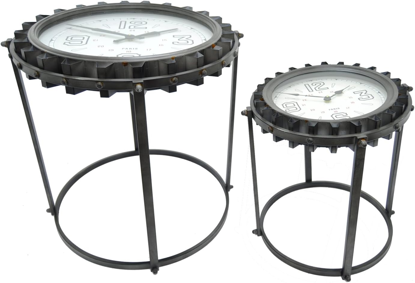 Three Hands 21.5" End Table Clock S/2 in Black Home & Kitchen